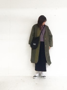 「キルティングコート」｜rioさん（レディース・160cm）の冬コーディネート