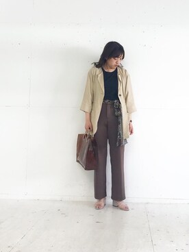 「クリアサンダル」｜「アイテム（その他アウター）」を使った、rioさん（レディース・160cm）の春コーディネート