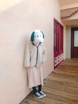 「USJコーデ」｜「アイテム（ブルゾン）」を使った、rioさん（レディース・160cm）の冬コーディネート