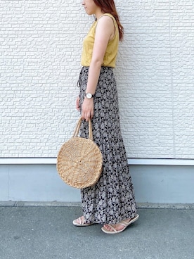 「カコバッグ」｜「アイテム（スカート）」を使った、rioさん（レディース・160cm）の夏コーディネート