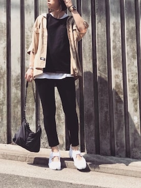 「TODAYFUL（トゥデイフル）のポケットナイロンサコッシュ（ボディバッグ/ウエストポーチ）」を使った、norinoriyさん（レディース・157cm）の春コーディネート