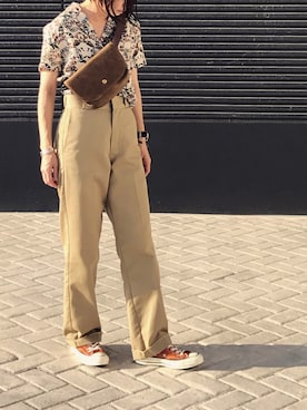 「CLANE（クラネ）のアイテム（チノパンツ）」を使った、norinoriyさん（レディース・157cm）の夏コーディネート
