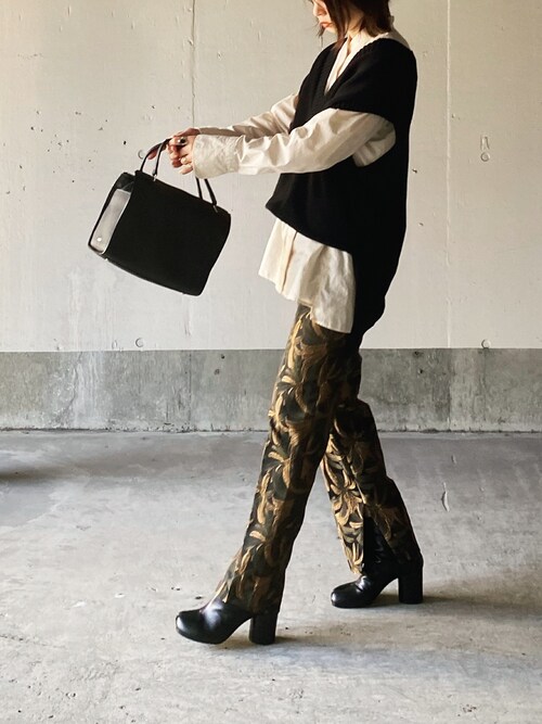 美品 Styling/ スタイリング モヘヤ混 シャギー加工 ロングコート 濃紺 