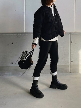 「ノーカラージャケット」｜norinoriyさん（レディース・158cm）の冬コーディネート