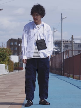 「GOHEMP（ゴーヘンプ）のアイテム」を使った、よこうちさん（メンズ・167cm）の春コーディネート