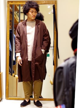 「革靴」｜「アイテム（その他アウター）」を使った、よこうちさん（メンズ・167cm）の春コーディネート