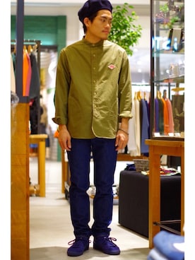 「アイテム（ハンチング/ベレー帽）」を使った、よこうちさん（メンズ・167cm）の春コーディネート