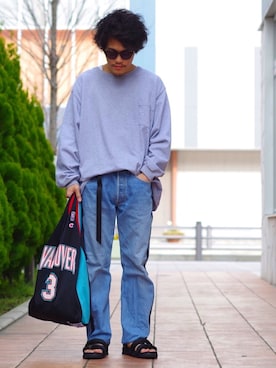 「THOUSAND MILE（サウザンドマイル）のアイテム」を使った、よこうちさん（メンズ・167cm）の春コーディネート