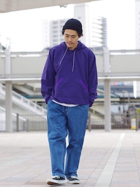 「ROTOTO（ロトト）のアイテム」を使った、よこうちさん（メンズ・167cm）の冬コーディネート