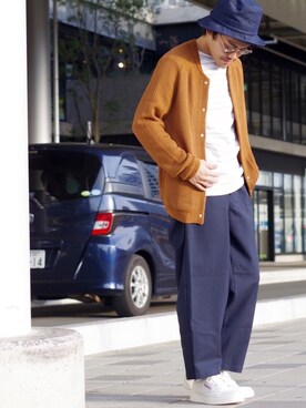 Traditional Weatherwear トラディショナルウェザーウェア のカーディガン ボレロを使ったメンズ人気ファッションコーディネート Wear