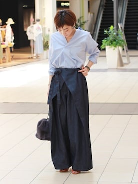 「ivory court（アイボリーコート）のアイテム（ショルダーバッグ）」を使った、aiさん（レディース・157cm）の夏コーディネート