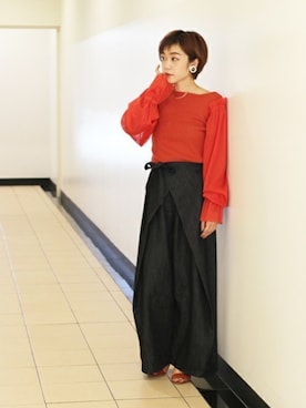 「Ameri（アメリ）のアイテム（パンツ）」を使った、aiさん（レディース・157cm）の夏コーディネート