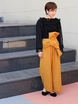 「Ameri（アメリ）のアイテム（パンツ）」を使った、aiさん（レディース・157cm）の夏コーディネート