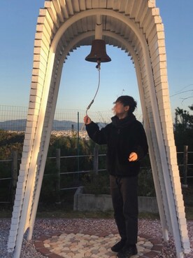 「チェックマフラー」｜「アイテム（ブルゾン）」を使った、hiroyouさん（メンズ・170cm）の秋コーディネート