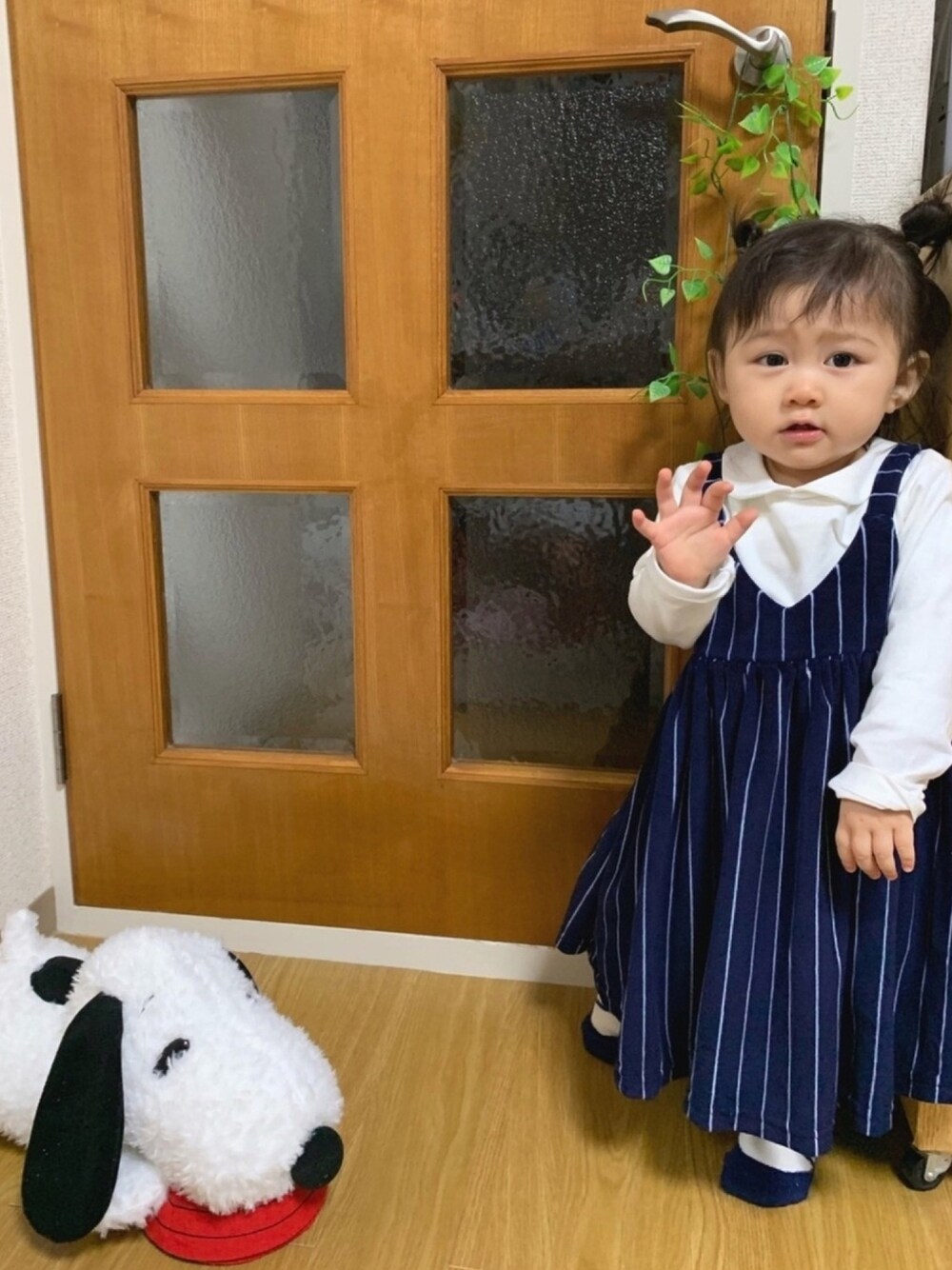 「1歳半」｜「Birthdayのアイテム（ソックス/靴下、ホワイト系）」を使った、chachachanさん（キッズ・80cm）の春コーディネートの1枚目の写真