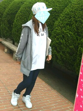 「SUPRA（スープラ）のアイテム（帽子）」を使った、taiyo‪❥❥❥‬さん（レディース・156cm）の夏コーディネート