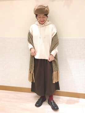 「スカーチョ」｜「アイテム（キャップ）」を使った、む ら ま つさん（レディース・148cm）の秋コーディネート