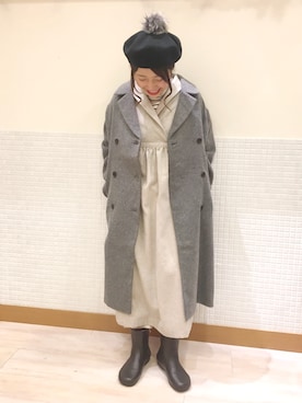 「サマンサ モスモス(Samansa Mos2)」｜「アイテム（チェスターコート）」を使った、む ら ま つさん（レディース・148cm）の冬コーディネート