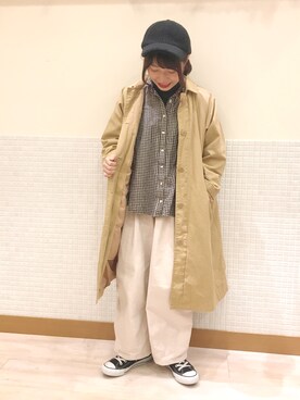 「Samansa Mos2（サマンサ モスモス）のアイテム（ステンカラーコート）」を使った、む ら ま つさん（レディース・148cm）の冬コーディネート