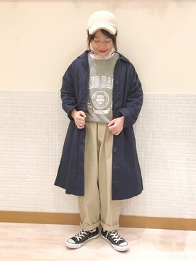 「Samansa Mos2（サマンサ モスモス）のアイテム（ステンカラーコート）」を使った、む ら ま つさん（レディース・148cm）の冬コーディネート