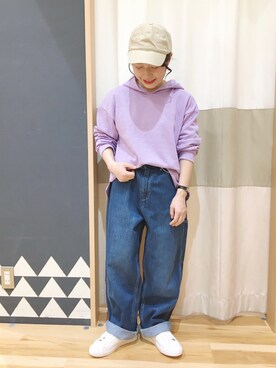 「Samansa Mos2 blue（サマンサモスモスブルー）のアイテム（スニーカー）」を使った、む ら ま つさん（レディース・148cm）の春コーディネート