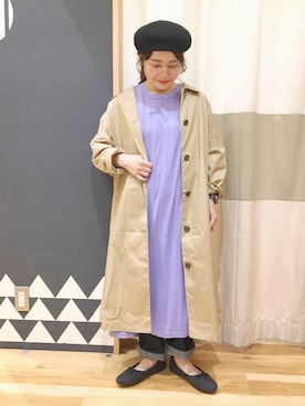 「平成最後のWEARISTAセンバツ」｜「アイテム（ハンチング/ベレー帽）」を使った、む ら ま つさん（レディース・148cm）の春コーディネート