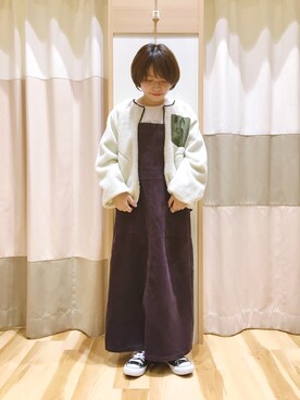 「Samansa Mos2 blue」｜「アイテム（ルームウェア）」を使った、む ら ま つさん（レディース・148cm）の秋コーディネート