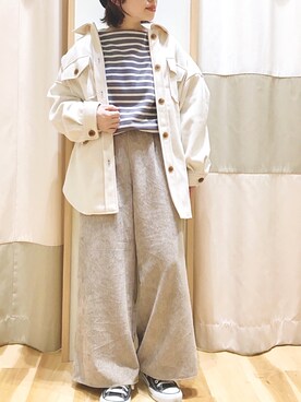 「Samansa Mos2 blue（サマンサモスモスブルー）のアイテム（その他アウター）」を使った、む ら ま つさん（レディース・148cm）の冬コーディネート