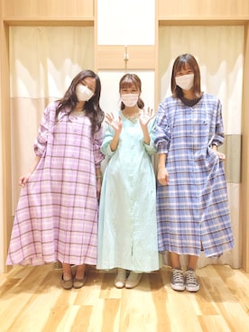 「Samansa Mos2 blue」｜「アイテム（バレエシューズ）」を使った、む ら ま つさん（レディース・148cm）の春コーディネート