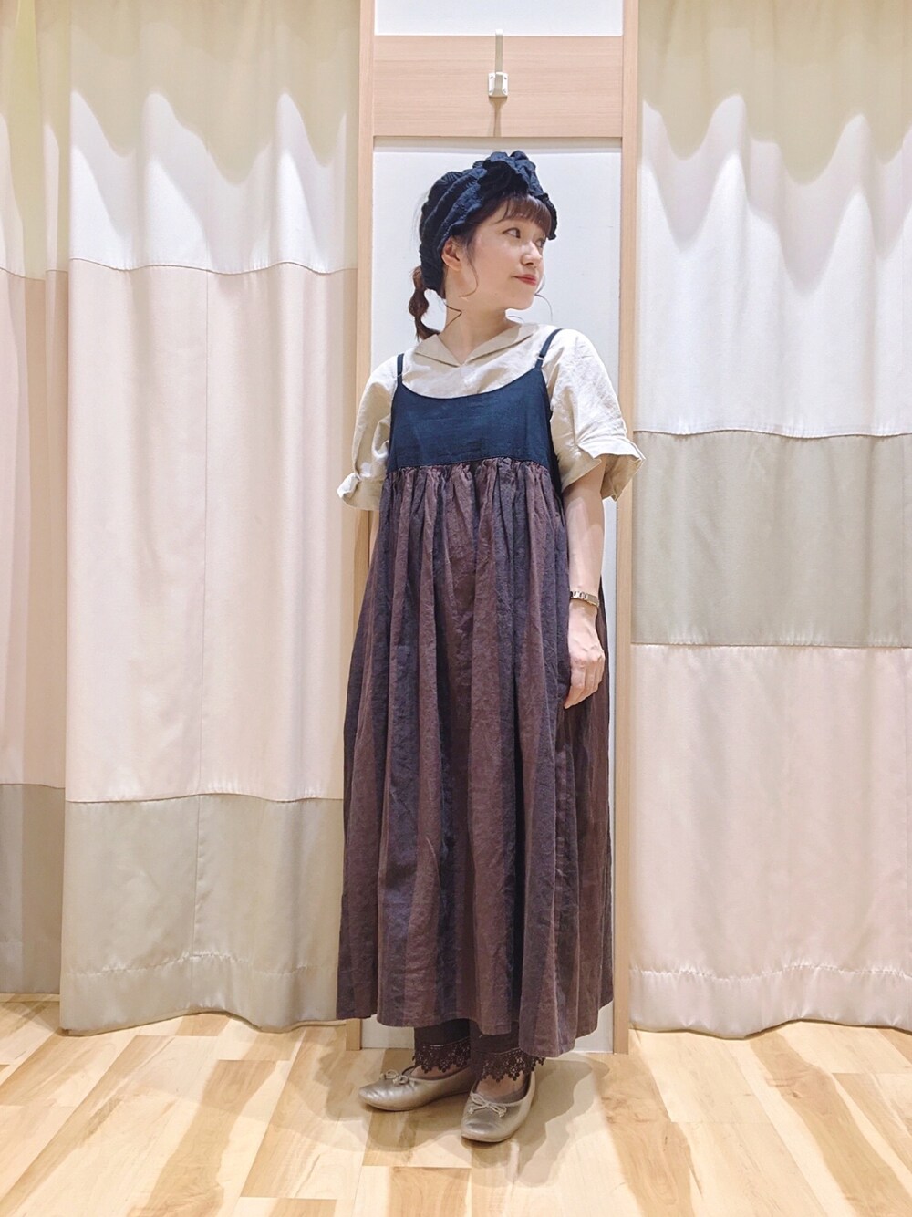 「Samansa Mos2、サマンサ モスモス(Samansa Mos2)、SM2、ゆるコーデ、ワンピース、低身長、キャミワンピ、ナチュラル、レース、カオリノモリ」｜「前回のコーデ☺︎のアイテム（その他、その他）」を使った、む ら ま つさん（レディース・148cm）の夏コーディネートの1枚目の写真