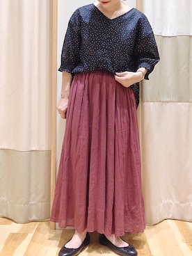 「Samansa Mos2 blue」｜「アイテム（パンプス）」を使った、む ら ま つさん（レディース・148cm）の夏コーディネート
