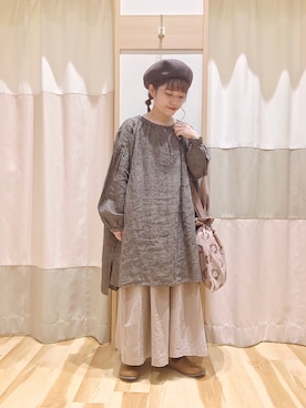 「Slowlinen」｜む ら ま つさん（レディース・148cm）の秋コーディネート