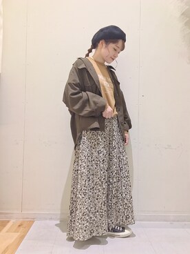 「Samansa Mos2 blue（サマンサモスモスブルー）のアイテム（その他アウター）」を使った、む ら ま つさん（レディース・148cm）の秋コーディネート