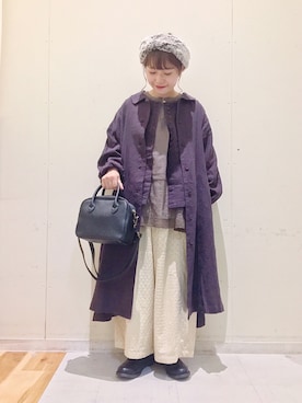 「レースパンツ」｜「アイテム（その他アウター）」を使った、む ら ま つさん（レディース・148cm）の秋コーディネート