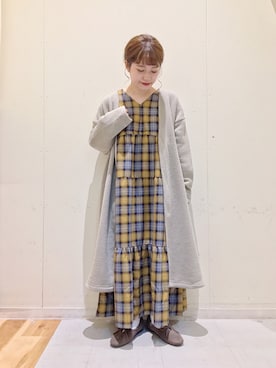 「Samansa Mos2 blue（サマンサモスモスブルー）のアイテム（その他アウター）」を使った、む ら ま つさん（レディース・148cm）の秋コーディネート
