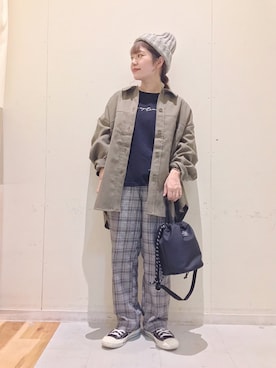 「Samansa Mos2 blue（サマンサモスモスブルー）のアイテム（その他アウター）」を使った、む ら ま つさん（レディース・148cm）の秋コーディネート