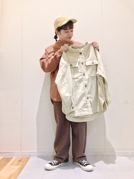 「Samansa Mos2 blue（サマンサモスモスブルー）のアイテム（その他アウター）」を使った、む ら ま つさん（レディース・148cm）の秋コーディネート