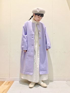 「レースワンピース」｜「アイテム（その他アウター）」を使った、む ら ま つさん（レディース・148cm）の冬コーディネート