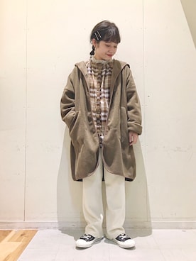 「Samansa Mos2 blue（サマンサモスモスブルー）のアイテム（その他アウター）」を使った、む ら ま つさん（レディース・148cm）の冬コーディネート