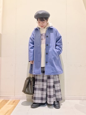 「Samansa Mos2（サマンサ モスモス）のアイテム（ステンカラーコート）」を使った、む ら ま つさん（レディース・148cm）の冬コーディネート