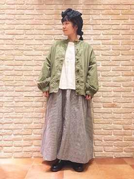 「ノーカラージャケット」｜む ら ま つさん（レディース・148cm）の春コーディネート