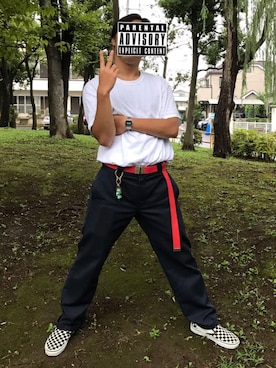 「アイテム（スリッポン、その他）」を使った、けんてぃーさん（メンズ・165cm）の夏コーディネート