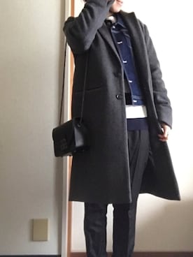 「JEANASIS（ジーナシス）のアイテム（チェスターコート）」を使った、WASH/sizukaさん（レディース・153cm）の冬コーディネート