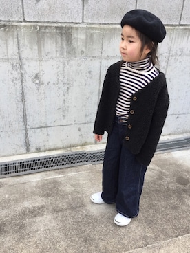 「ジャックパーセル」｜「アイテム（ハンチング/ベレー帽）」を使った、koyukiさん（キッズ・100cm）の冬コーディネート