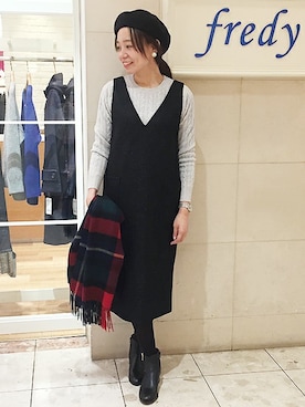 「tweedmill」｜「アイテム（ハンチング/ベレー帽）」を使った、にのさん（レディース・162cm）の秋コーディネート