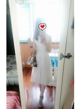 「白いワンピース」｜まいにゃん💜さん（レディース・164cm）の夏コーディネート