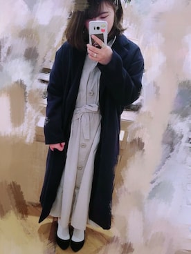 「179/WG（イチナナキュウダブルジー）のアイテム（チェスターコート）」を使った、うゆさん（レディース・152cm）の冬コーディネート