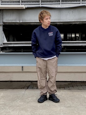 「KNOW WAVE（ノウ ウェイブ）のアイテム」を使った、Takuyaさん（メンズ・170cm）の冬コーディネート