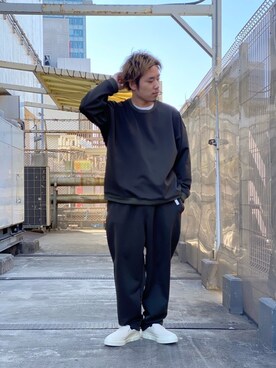 「フリース」｜「アイテム（セットアップ）」を使った、Takuyaさん（メンズ・170cm）の冬コーディネート