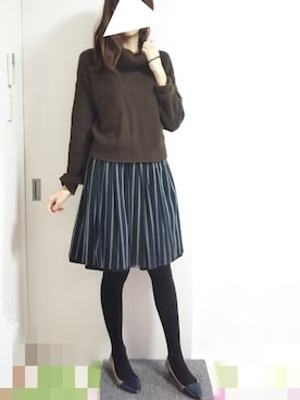 「アイテム（パンプス、ブルー系）」を使った、りんごさん（レディース・174cm）の春コーディネート